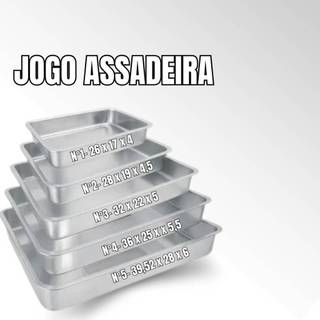 Jogo Assadeiras Tabuleiros Formas Extra Padrão 5 peças - Estamparia Leste