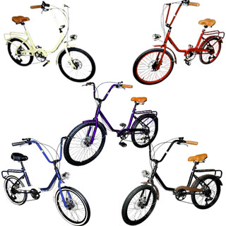 Bicicleta Retro Vintage Aro 20 Tipo Monareta Freio a Disco Drx Bike