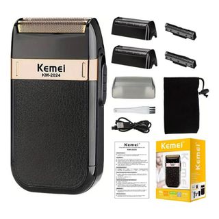 Maquina de barbear Barbeador elétrico sem fio recarregável Kemei Classic Shaver Km 2024 - Bivolt 110v/220v