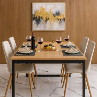 Mesa de Jantar com Estrutura de Metal – Modelo Industrial Retangular 120x80 cm