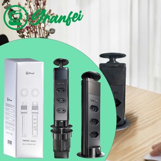 Tomada Mesa USB Tipo-C 3 Pinos Bivolt Carregamento Rápido Toque Proteção Escritório Casa ULTRA