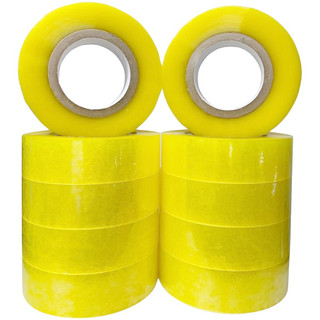 Fita Tipo Durex transparente Kit Com 10 Rolos de 500m Para Embalar Presente Fechar Caixa Resistente Barato