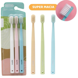 Kit Escovas de Dente Adulto Jovens Cerdas Super Macia Tons Pasteis