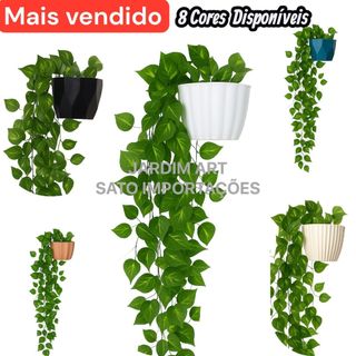 Trepadeira Artificial 2x2M com Vaso Plastico cerâmico cores decor