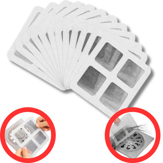Kit 30/50 Protetor Filtro de Ralo Autoadesivo Proteção Contra Baratas Mosquitos e Cabelos na Tubulação