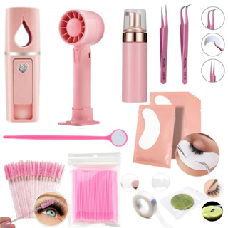 Kit Iniciante Extensão Alongamento De Cilios Nano Vaporizador Ventilador Escovinha Microbrush Pinça
