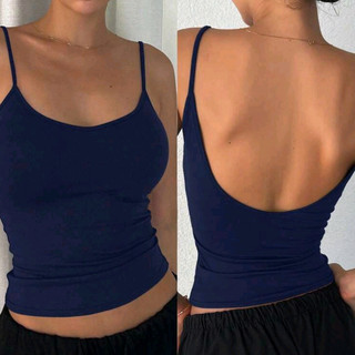 Regata Cropped  Alcinha Costas Abertas Feminina Blusinha Top Tube Suplex Moda Y2k Gringa Forrado Tubinho