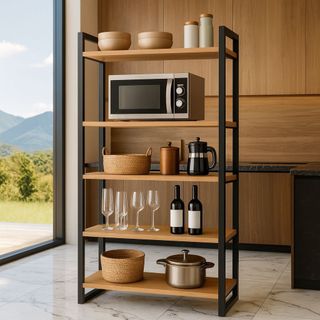 QUEIMA DE ESTOQUE - Aparador Industrial Multiuso com 5 Prateleiras para Cozinha - em Metalon