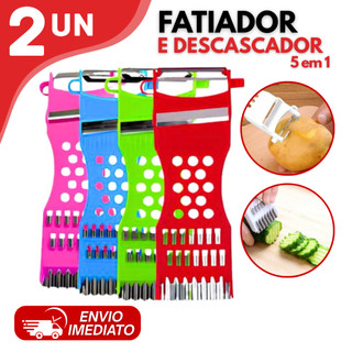 Fatiador de Legumes e Frutas 5 em 1 Ralador Cortador Descascador Multifuncional