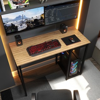 Mesa para PC Gamer Industrial Lamina com Preto com Suporte CPU Escrivaninha Funcional e Compacta