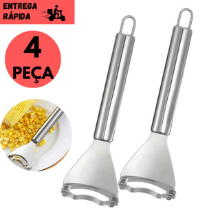 Kits 4/3 ou 2 Utensílio de Cozinha Debulhador de Milho Manual Prático Rápido Inox Plástico