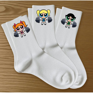 kit 3 Meias Super Poderosas Academia Algodão Estampada