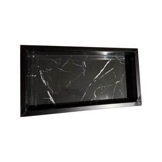 Nicho em porcelanato de embutir preto porta shampoo prateleira promoção envio imediato