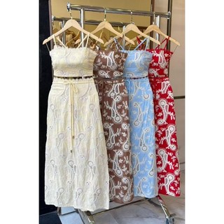 Conjunto desenho Crochê Top de alcinha e saia longa altamente qualidade e casaul  elegante usar para coreção novo 2025