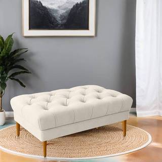 Puff Retangular Puff Retrô Luiz Xv Capitonê Moderno Suede Closet Quartos Penteadeiras