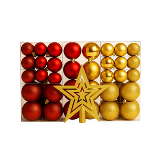 Kit 24 / 40 / 100 Bolas de Natal p/ Árvore + Ponteira Decoração e Enfeites de Natal