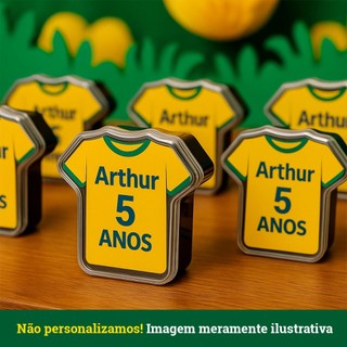 Caixa Camisa de Futebol Lembrancinha 30/20/10 unidades festa Aniversario copa Brasil