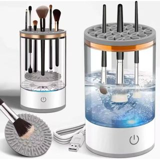 Limpador Automático De Pincéis De Maquiagem 3 em 1 – Lava, Seca e Armazena  USB Recarregável