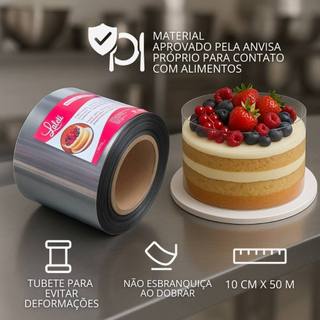 Rolo Acetato 10 Cm X 50 M para Bolos Doces E Confeitaria Tira Pet