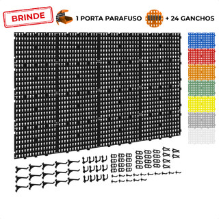 Painel Suporte Porta Ferramentas Organizador Parede Perfurado 118x69 + Brindes
