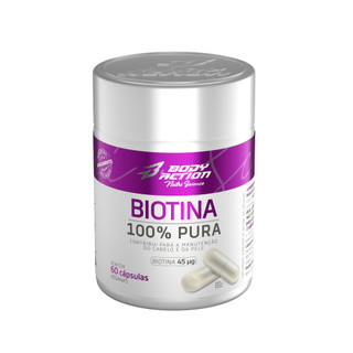 Biotina 100% pura 45mcg (60 cápsulas) - Body Action