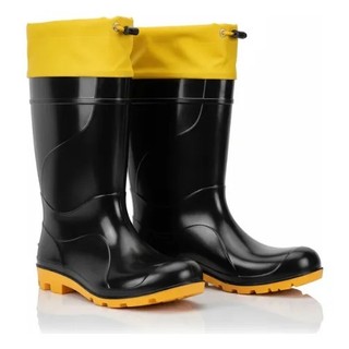 Bota Galocha Polaina Preta E Amarela Ca 50964 Crival