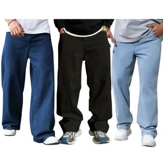 Calça jeans balão Masculina  dazzling boca larga estilo skateVenda direta da fábrica