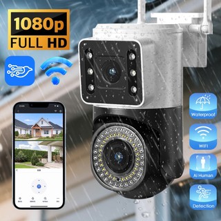 KIT 2 Camera Externa Ip a Prova D'água Wifi Dupla 2 Em 1 com Visao Noturna Infravermelho monitor-G1