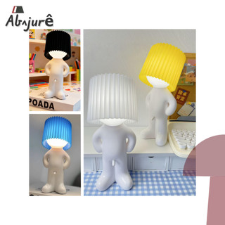 Luminária De Mesa Abajur LED Menino Infantil Moderno Azul Laranja Preto Branco Luz Noturno Quarto