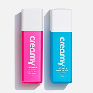 Duo Para Poros - Esfoliante Químico Ácido Glicólico + Gel Clareador Antiacne - Ácido Mandélico - Creamy Skincare