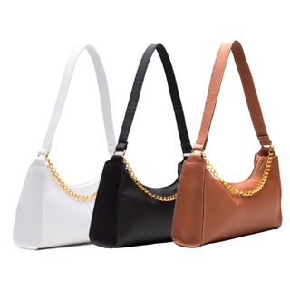 Kit Bolsas Femininas 3 Baguetes Lisas Pequenas Correntes de Ombro de de Mão