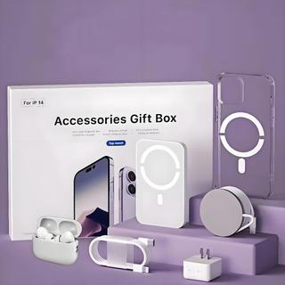 Kit Completo para iPhone 6/13/14/15 - Carregador Indutivo, Cabo de Dados, Fone Bluetooth e Power Bank P2