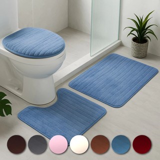 Tapete de banheiro IDee Home 3 peças, macio, antiderrapante, com estampa de qualidade.