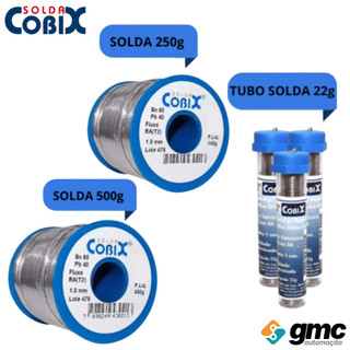 Solda Estanho Com Fluxo 1mm 60x40 Rolo 250g / 500g / 22g - Cobix