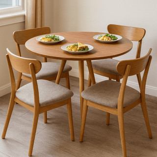 Mesa Redonda 70cm Pequena Madeira Jantar Moderna Decorativa