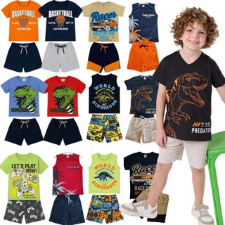Kit Conjunto Infantil Masculino do 2 ao 12 Sortido | Kit Roupa Infantil Menino Confortável