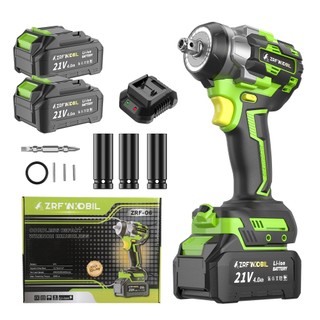 Chave de Impacto Elétrica Profissional ZRF Sem Escovas 21V 2 Baterias Torque 550NM - Kit ferramentas Completo