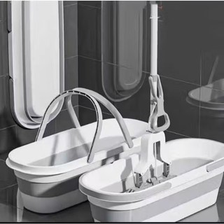 Conjunto de balde e esfregão dobrável Rodo Microfibra Limpeza Mop Esponja PVA Mop Balde Dobrável Retangular