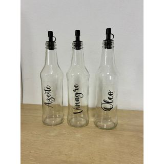 Kit c/3  Galheteiro de Vidro com Bico Dosador – Azeite Óleo Vinagre – Cozinha Moderna – 275ml