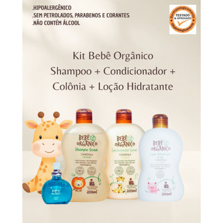Kit Shampoo + Condicionador + Colônia Sem Álcool + Loção Hidratante - Cuidado Natural Bebê - 630ml