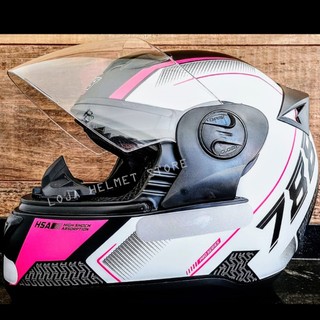 Capacete Feminino Fechado Cor de Rosa com Branco Modelo Evolution G6 Series Pro Tork