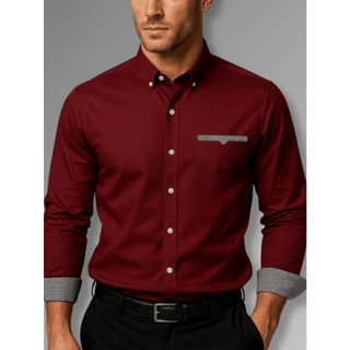 Camisa Social Masculina Manga Longa Slim Fit Camisa Para o Natal