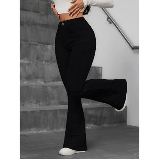 Calça Feminina Jeans Premium Flare Estilo Gringa Levanta Bumbum