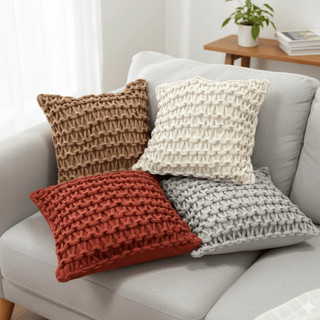 Capa de Almofada Decorativa Moderna Luxo Texturizada para Sofá Sala Quarto Design Elegante