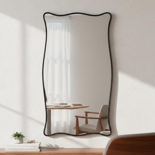 Espelho Grande do Pinterest Retrô Corpo Inteiro 110x60cm Moldura Couro 3cm - Mod. Paris