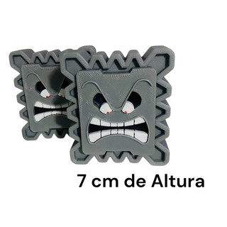 Super Mario Coleção Decoração Thwomp 7 cm impressão 3D