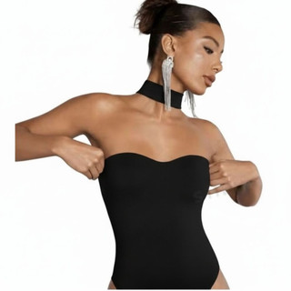 Body Feminino Tomara Que Caia com Bojo e Gola Pescoço - Estilo Gringa, Elegante para Festa e Eventos