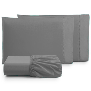 Jogo de Lençol Micropercal 400 Fios Casal Queen King Solteiro Super Macio com Elástico