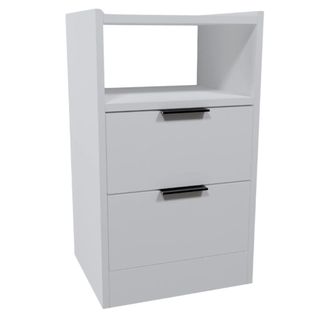Mesa De Cabeceira Lateral de Chão -  100% MDF 60x30cm - 1 Uni. Branco Sem Fundo