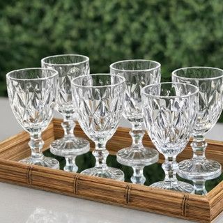 Taças Diamond Vidro Transparente 320ml Festa Presente Casamento Aniversario